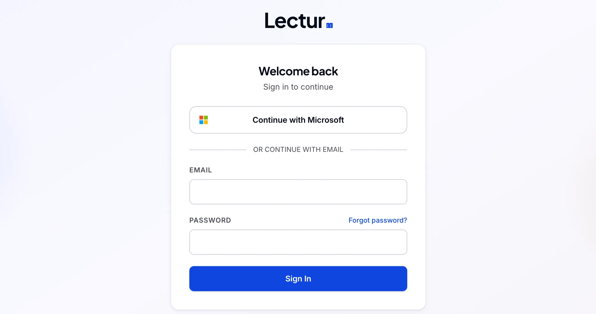 The Families and access screen in Lectur