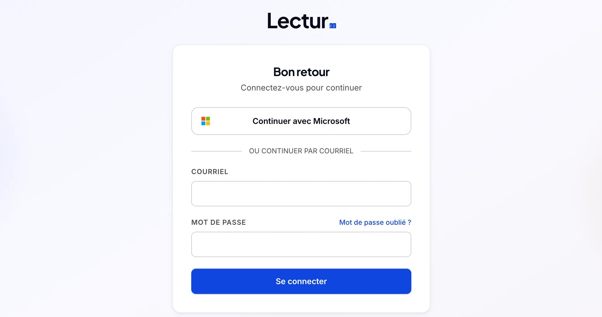 L’écran Familles et accès dans Lectur